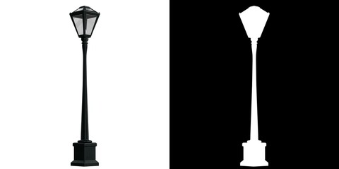 3D rendering illustration of a garden lamp