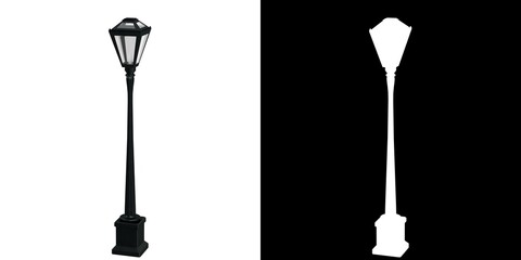3D rendering illustration of a garden lamp
