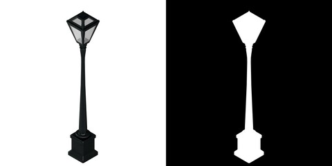 3D rendering illustration of a garden lamp