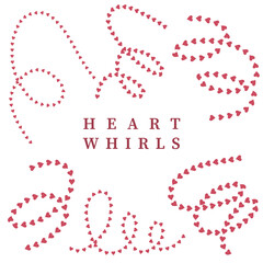 Set of whirls made from hearts