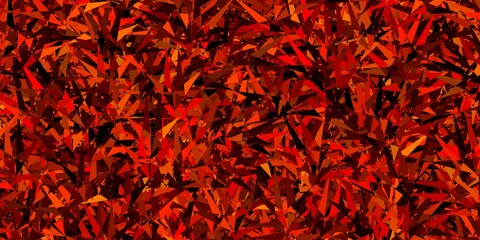 Dark Red, Yellow vector background with triangles.