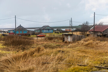 Obraz premium Kashkarantsy, Terskiy district, Murmansk region, Russia - November 2021.