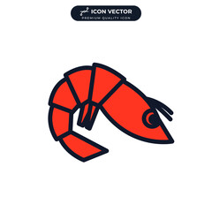 shrimp icon symbol template for graphic and web design collection logo vector illustration