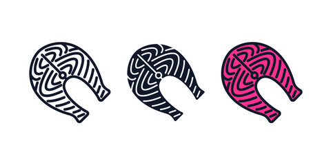 salmon steak icon symbol template for graphic and web design collection logo vector illustration