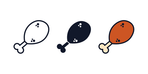 chicken leg icon symbol template for graphic and web design collection logo vector illustration