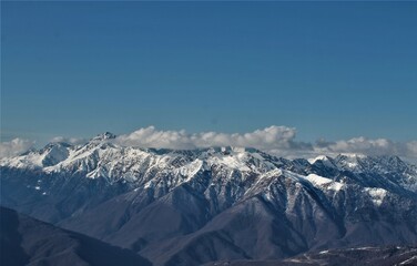 mountains in the snow