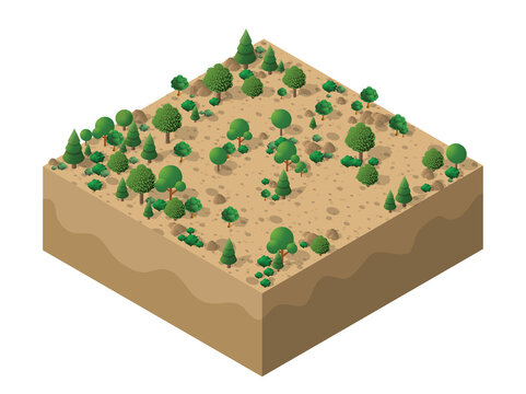 Underground beneath nature landscape isometric slice