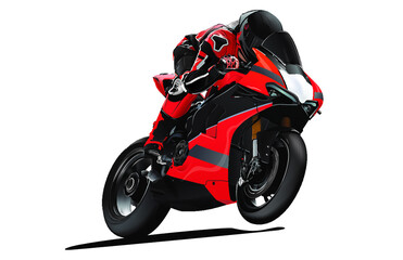 Red Motorcycle Racer - obrazy, fototapety, plakaty