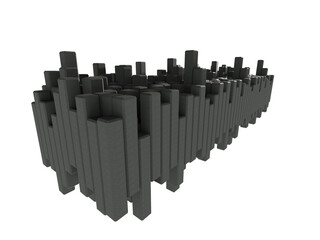 background of 3d black pillar