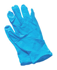 blue medical gloves isolated on white background.