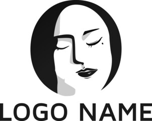 the logo with woman face, can be use for beauty, salon, feminine aspect.