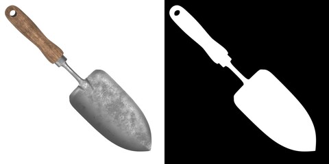 3D rendering illustration of a garden trowel