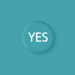 Yes button 3d for user interface. OK icon, to confirm the consent of the entry. Approval button, correct answer, enter next. Positive digital switch or slider. Login next. Green click yes. Vector