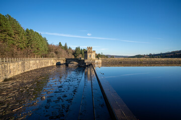 Broomhead Reservoir, Dam and Spillway in the Ewden Valley near Sheffield