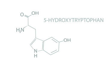 5-Hydroxytryptophan molecular skeletal chemical formula.