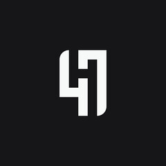 Number 47 monogram logo design.