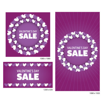 Valentine's Day Sale Social Media Posts With Replaceable Text