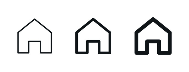 Web home icon for apps and websites, House icon, Home sign in circle or Main page icon in filled, thin line, outline and stroke style for apps and website	
