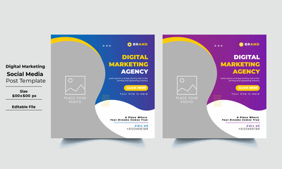 Creative business marketing banner for social media post template