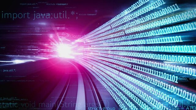 Software development, application programming code and tacit computer coding . Concept of smart digital transformation and technology disruption that changes global trends in new information era .