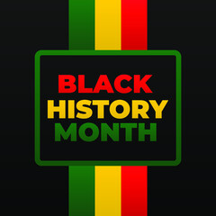 Black history month february 2022 modern creative minimalist banner, sign, design concept, social media post, template with green, red and yellow african abstract background. 