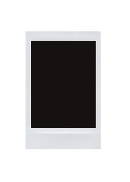 White polaroid frame texture scan with black center for template design