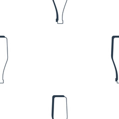 Martini bottles seamless pattern. Line art style. Outline image. Black and white repeat template. Party drinks concept. Illustration on white background. Flat design style for any purposes