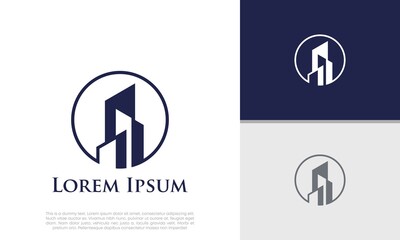 Real Estate Logo. Luxury Logo. Construction Architecture Building Logo Design Template Element