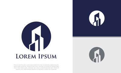 Real Estate Logo. Luxury Logo. Construction Architecture Building Logo Design Template Element
