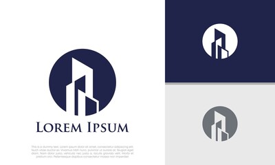 Real Estate Logo. Luxury Logo. Construction Architecture Building Logo Design Template Element