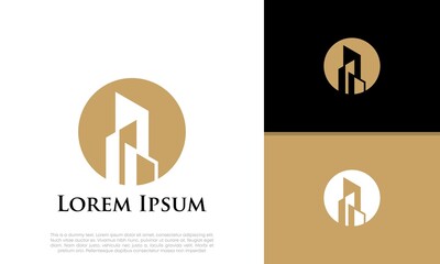 Real Estate Logo. Luxury Logo. Construction Architecture Building Logo Design Template Element