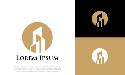Real Estate Logo. Luxury Logo. Construction Architecture Building Logo Design Template Element