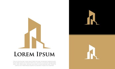 Real Estate Logo. Luxury Logo. Construction Architecture Building Logo Design Template Element