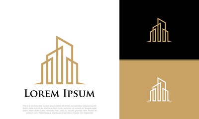 Real Estate Logo. Luxury Logo. Construction Architecture Building Logo Design Template Element