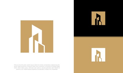 Real Estate Logo. Luxury Logo. Construction Architecture Building Logo Design Template Element