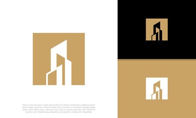 Real Estate Logo. Luxury Logo. Construction Architecture Building Logo Design Template Element