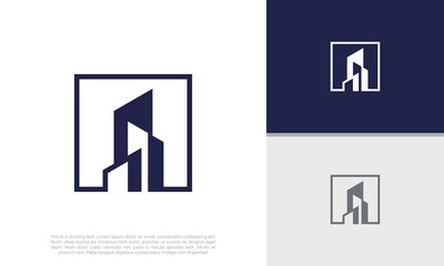 Real Estate Logo. Luxury Logo. Construction Architecture Building Logo Design Template Element