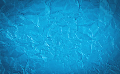 Blue crumpled background or texture.