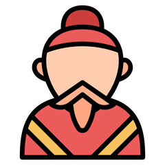 Emperor chinese filled line color icon