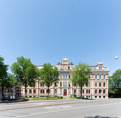 Fototapeta premium De Droogbak, former Headquarters of the HIJSM, the first railroad in the Netherlands, today in use as a multifunctional office building