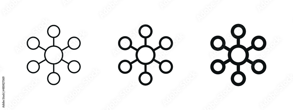 Poster connection icon, share symbol - network sharing icons, share line icon button, outline - connect, da