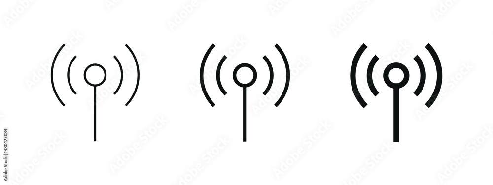 Aufkleber network signal icon radio tower symbol - Wifi, wireless connection