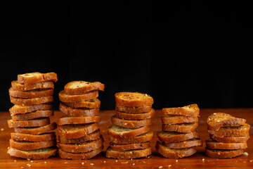 Bagel Chips in Stacks