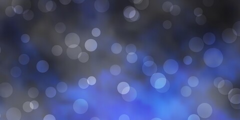 Dark BLUE vector background with bubbles. Illustration with set of shining colorful abstract spheres. Design for posters, banners.