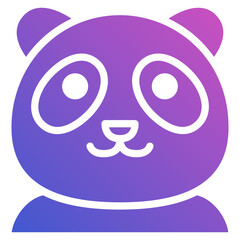 Panda flat gradient icon