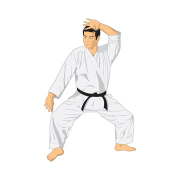 Vector illustration of karate isolated on a white background in EPS10