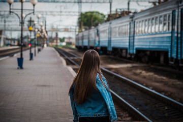 
Girl at the train station