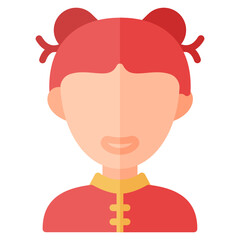 Chinese Girl flat icon