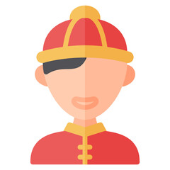 Chinese Boy flat icon