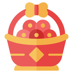 Tangerine fruit flat icon
